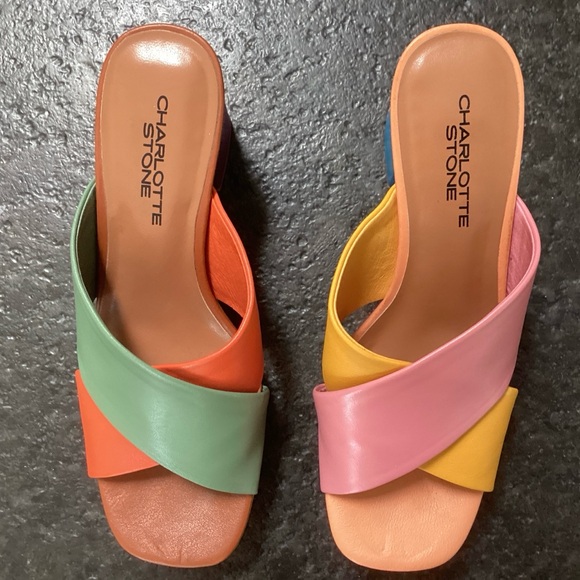 Charlotte Stone Pink and Orange Platform Shoes - Picture 6 of 7